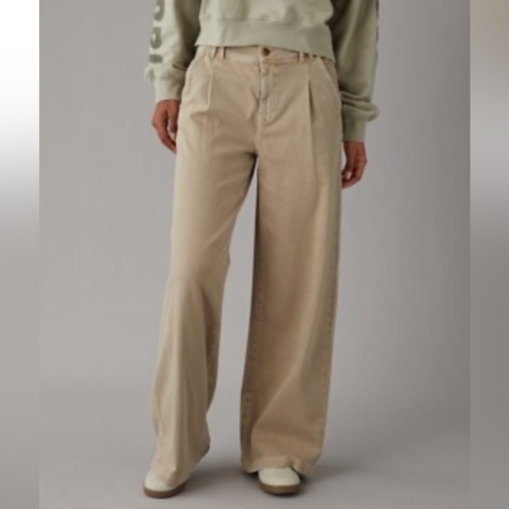 American Eagle Outfitters Tan Wide-Leg Pants